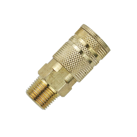 Primefit 6-Ball Industrial Brass Coupler 1/4"x3/8" M NPT, 10PCS IC1438MB6-B10-P